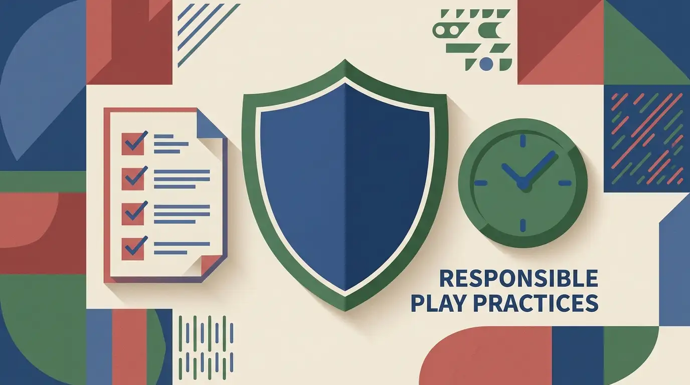Shield, timer and checklist symbols associated with safer gambling